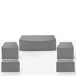 Crosley Furniture Covers 5-Piece Vinyl Outdoor Sofa Cover Set in Gray