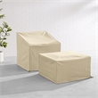 Crosley Furniture Covers 2-Piece Traditional Vinyl Outdoor Sofa Cover Set in Tan