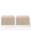 Crosley Furniture Covers Vinyl Square Table and Ottoman Cover in Tan (Set of 2)