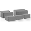 Crosley Furniture Covers 5-Piece Vinyl Outdoor Sectional Cover Set in Gray