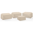 Crosley Furniture Covers 4-Piece Traditional Vinyl Sectional Cover Set in Tan