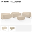 Crosley Furniture Covers 4-Piece Traditional Vinyl Sectional Cover Set in Tan