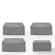 Crosley Furniture Covers 4-Piece Traditional Vinyl Sectional Cover Set in Gray