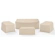 Crosley Furniture Covers 4-Piece Vinyl Outdoor Sofa Cover Set in Tan