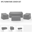Crosley Furniture Covers 4-Piece Vinyl Outdoor Sofa Cover Set in Gray