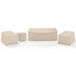 Crosley Furniture Covers 4-Piece Traditional Vinyl Outdoor Sofa Cover Set in Tan