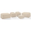 Crosley Furniture Covers 5-Piece Vinyl Outdoor Sectional Cover Set in Tan
