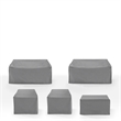 Crosley Furniture Covers 5-Piece Vinyl Outdoor Sectional Cover Set in Gray