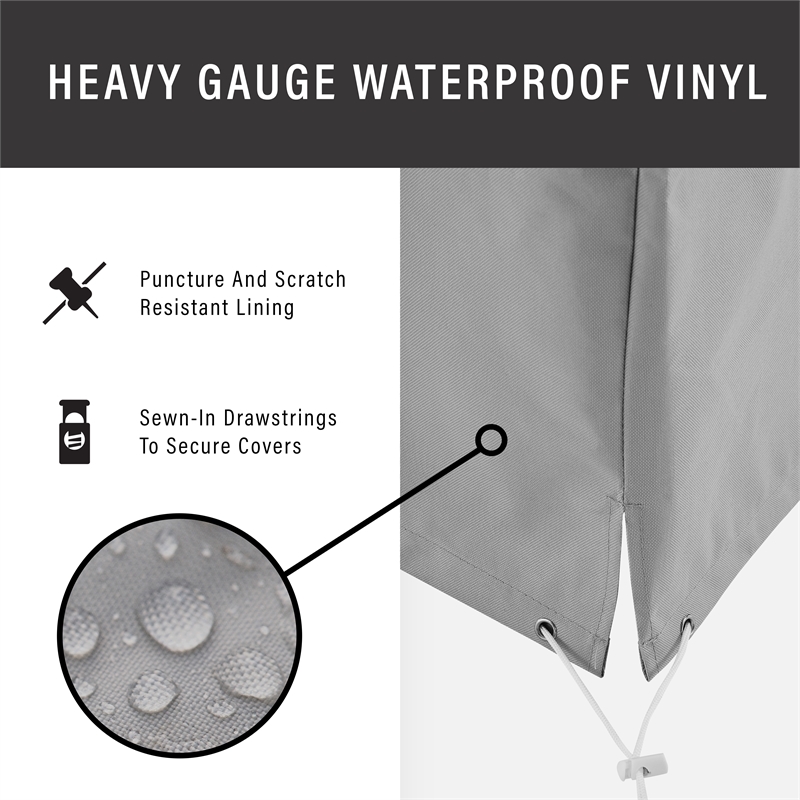 Crosley Furniture Covers 4-Piece Vinyl Outdoor Sectional Cover Set in Gray