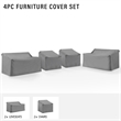Crosley Furniture Covers 4-Piece Vinyl Outdoor Sectional Cover Set in Gray