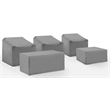 Crosley Furniture Covers 5-Piece Vinyl Outdoor Sectional Cover Set in Gray