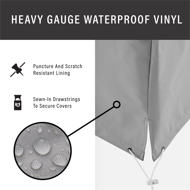 Crosley Furniture Covers 5-Piece Vinyl Outdoor Sectional Cover Set in Gray