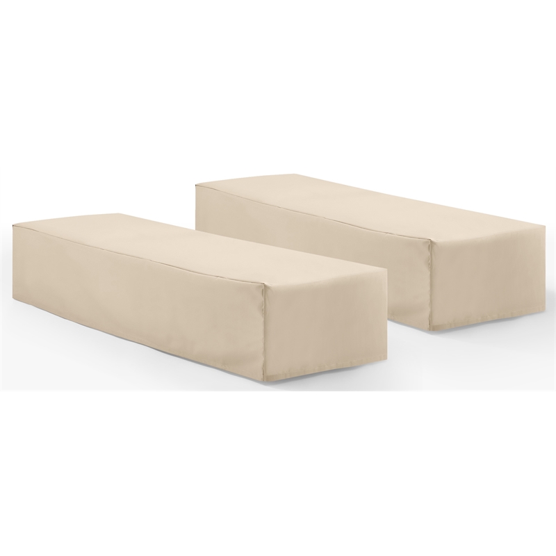 Crosley Furniture Covers Vinyl Outdoor Chaise Lounge Cover in Tan (Set of 2)