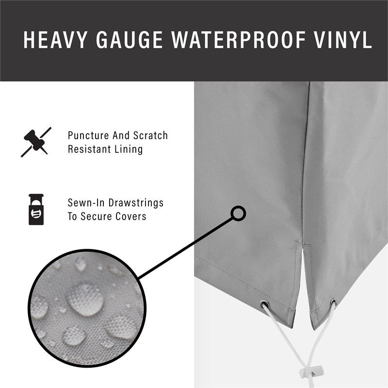 Crosley Furniture Covers Vinyl Outdoor Chaise Lounge Cover in Gray (Set of 2)