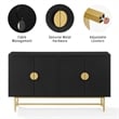 Crosley Furniture Blair Mid-Century Wood/Steel Sideboard in Matte Black/Gold