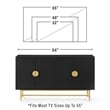 Crosley Furniture Blair Mid-Century Wood/Steel Sideboard in Matte Black/Gold