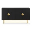Crosley Furniture Blair Mid-Century Wood/Steel Sideboard in Matte Black/Gold
