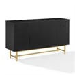 Crosley Furniture Blair Mid-Century Wood/Steel Sideboard in Matte Black/Gold