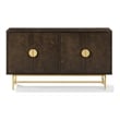 Crosley Furniture Blair Mid-Century Wood/Steel Sideboard in Dark Brown/Gold