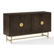 Crosley Furniture Blair Mid-Century Wood/Steel Sideboard in Dark Brown/Gold