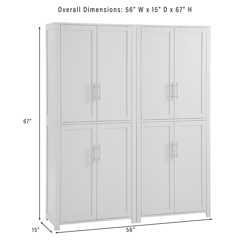 Crosley Furniture Savannah 2pc Traditional Wood Kitchen Storage Pantry in Navy