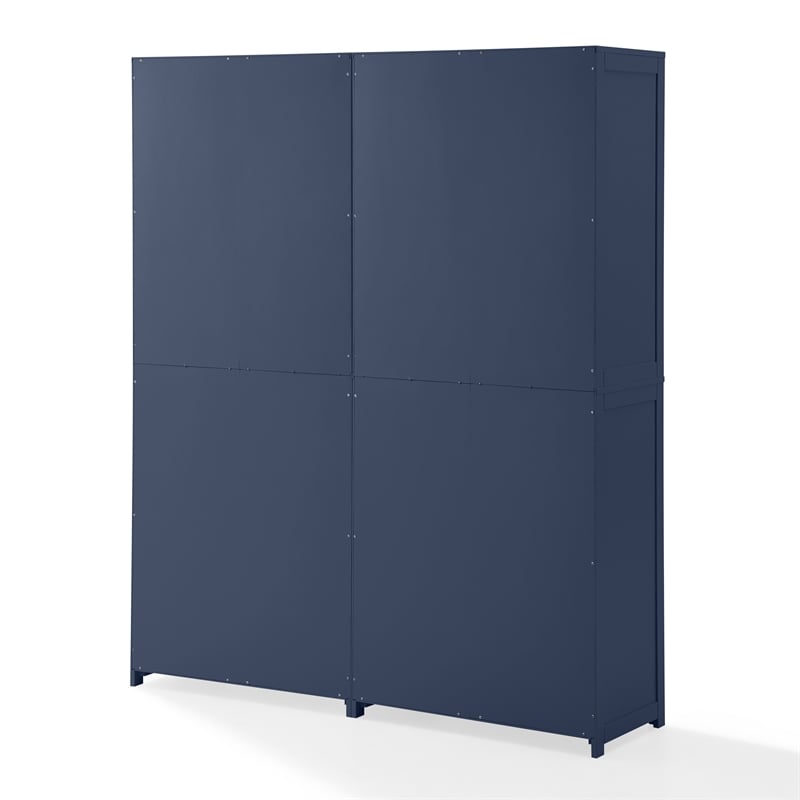 Crosley Furniture Savannah 2pc Traditional Wood Kitchen Storage Pantry in Navy