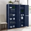 Crosley Furniture Savannah 2pc Traditional Wood Kitchen Storage Pantry in Navy