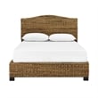 Crosley Furniture Serena Coastal Wood/Rattan King Size Platform Bed in Brown