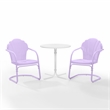Crosley Tulip 3 Piece Retro Outdoor Bistro Set in Lavender