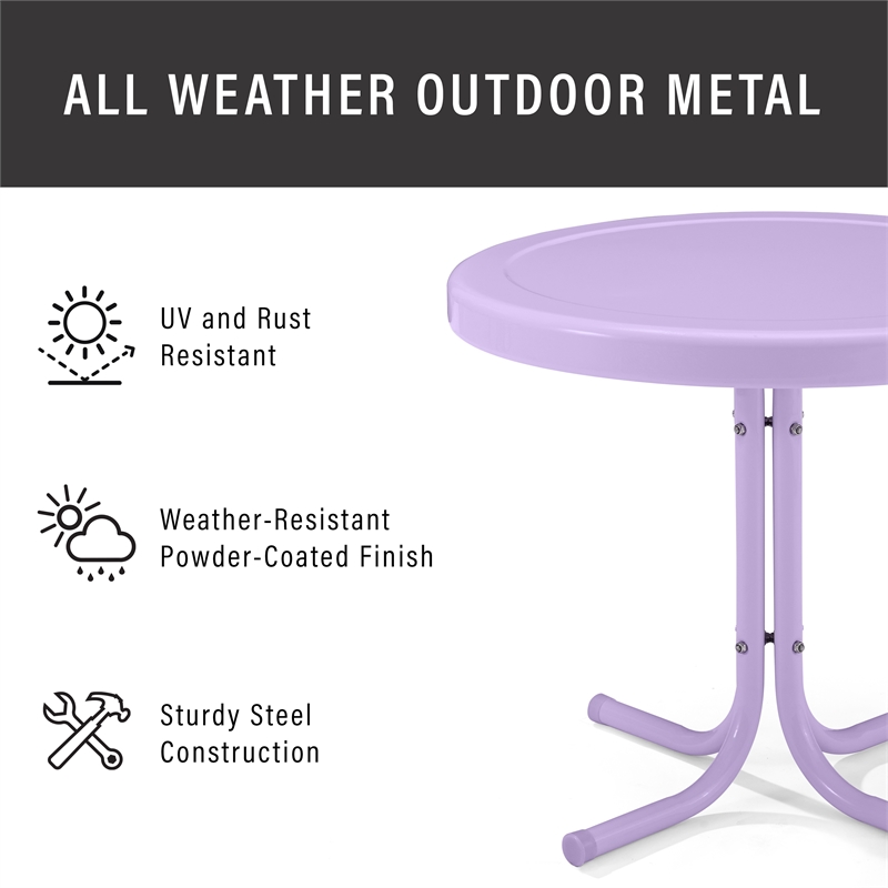 Crosley Griffith Retro Outdoor Side Table in Lavender