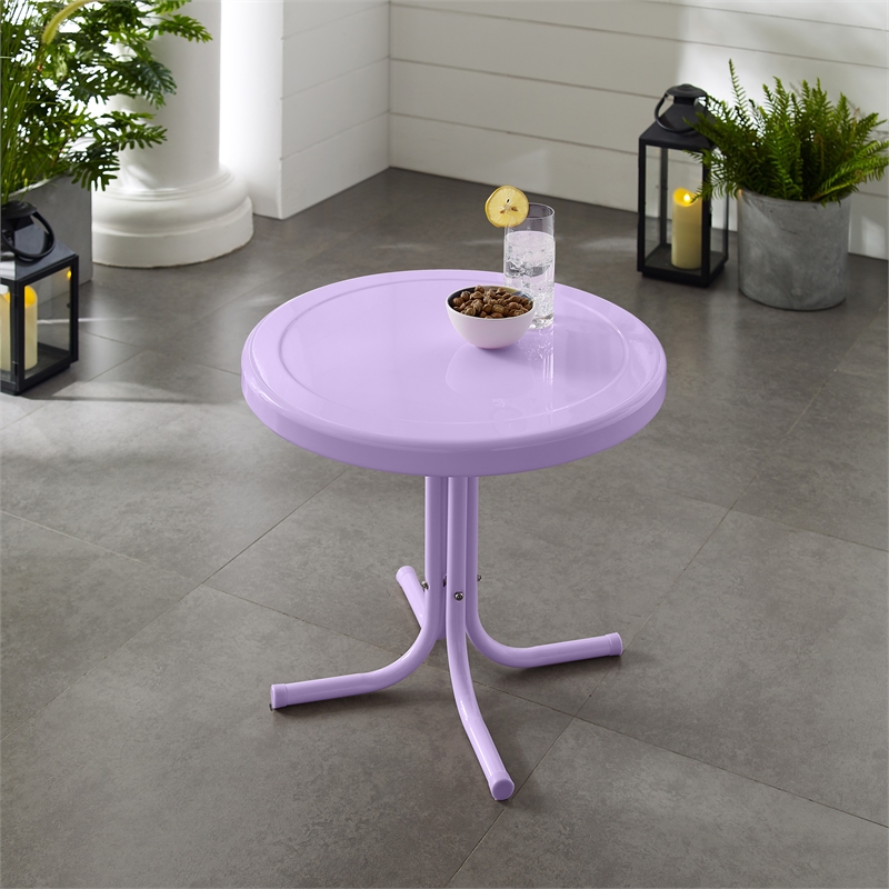 Crosley Griffith Retro Outdoor Side Table in Lavender
