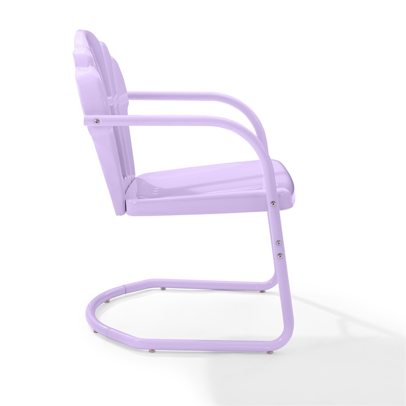 Crosley Tulip 2 Piece Retro Outdoor Chair Set in Lavender