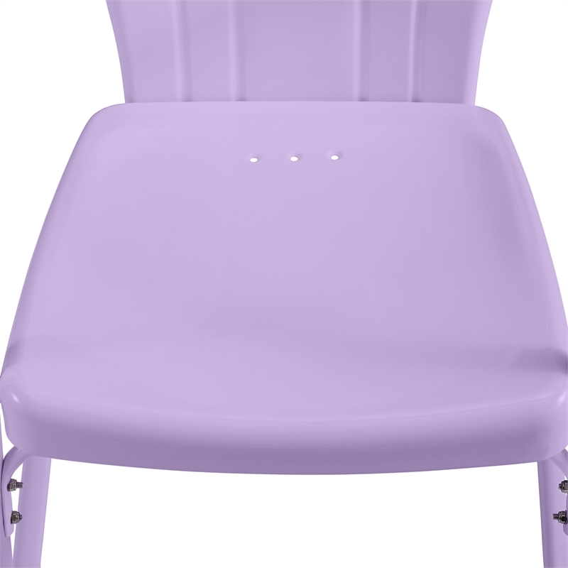 Crosley Tulip 2 Piece Retro Outdoor Chair Set in Lavender