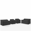 Crosley Furniture 4Pc Outdoor Sectional Furniture Cover Set in Black