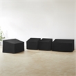 Crosley Furniture 4Pc Outdoor Sectional Furniture Cover Set in Black
