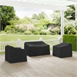 Crosley Furniture 3Pc Outdoor Furniture Cover Set in Black