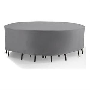 Crosley Furniture Round Outdoor Furniture Cover For Patio Set in Gray
