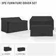 Crosley Furniture 3Pc Outdoor Furniture Cover Set in Black
