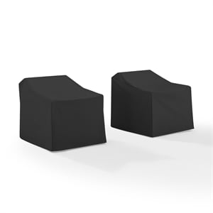 Crosley Furniture 2Pc Outdoor Chair Furniture Cover Set in Black