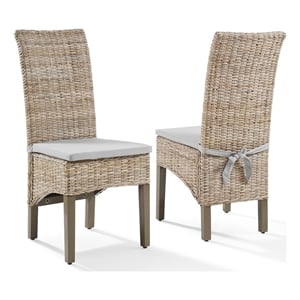 Crosley Furniture Edelyn 2-Piece Dining Chair Set in Kubu Rattan
