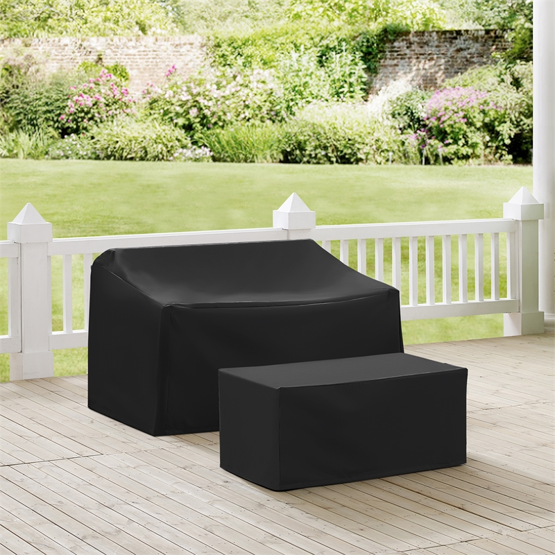 Crosley Furniture 2Pc Outdoor Furniture Cover Set in Black