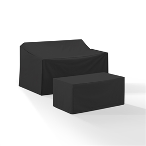 Crosley Furniture 2Pc Outdoor Furniture Cover Set in Black