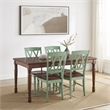 Crosley Furniture Shelby 5-Piece Dining Table Set For 4 in Distressed Teal