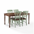 Crosley Furniture Shelby 5-Piece Dining Table Set For 4 in Distressed Teal