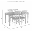 Crosley Furniture Shelby 5-Piece Dining Table Set For 4 in Distressed Teal