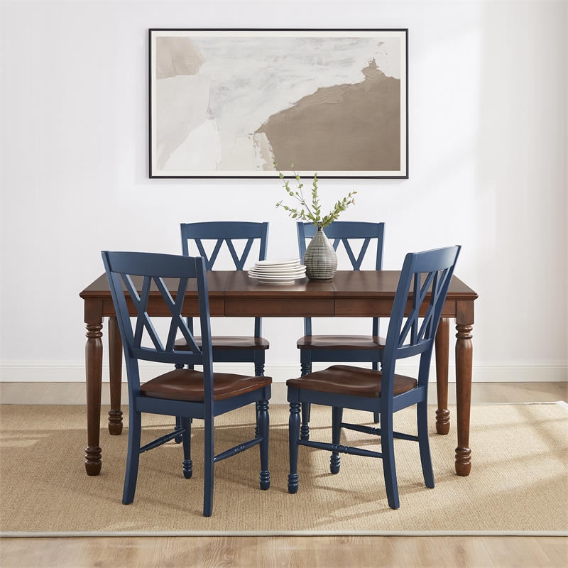 Crosley Furniture Shelby 5-Piece Dining Table Set For 4 in Navy