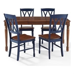 Crosley Furniture Shelby 5-Piece Dining Table Set For 4 in Navy