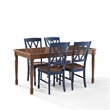 Crosley Furniture Shelby 5-Piece Dining Table Set For 4 in Navy
