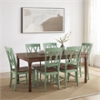 Crosley Furniture Shelby 7-Piece Dining Table Set For 6 in Distressed Teal