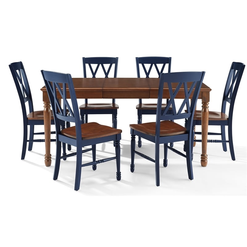 Crosley Furniture Shelby 7-Piece Dining Table Set For 6 in Navy